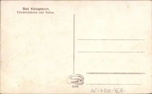 Ak Königsborn Unna im Ruhrgebiet, Friedrichsborn, Saline