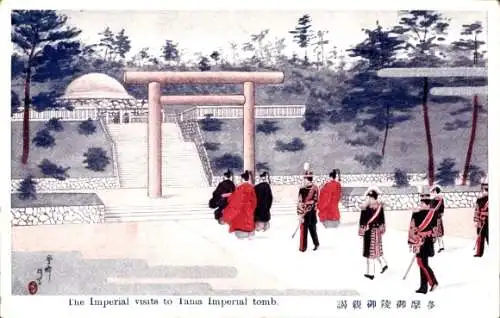 Ak Japan, Kaiserliche Besuche am Tama-Kaisergrab