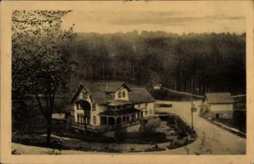 Ak Holzbachtal Straubenhardt im Schwarzwald, Gasthaus Pension zum grünen Wald, Bergschmiede