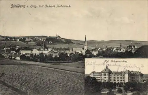Ak Stollberg Erzgebirge, Lehrerseminar, Schloss Hoheneck