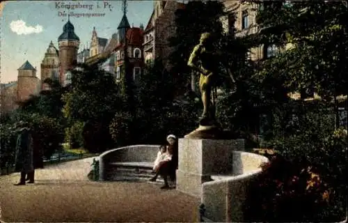 Ak Kaliningrad Königsberg Ostpreußen, Der Bogenspanner, Plastik