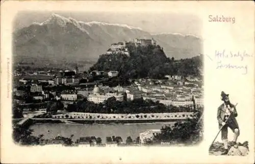 Ak Salzburg in Österreich, Panorama, Festung Hohensalzburg