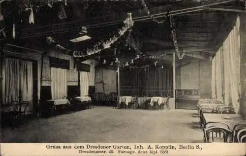 Ak Berlin Kreuzberg, Dresdener Straße 45, Dresdener Garten