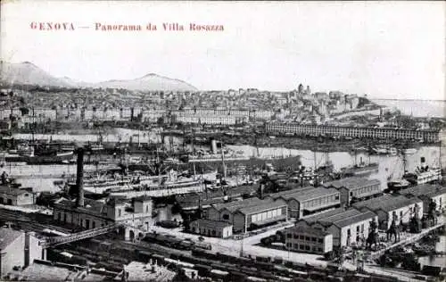 Ak Genova Genua Liguria, Panorama da Villa Rosazza