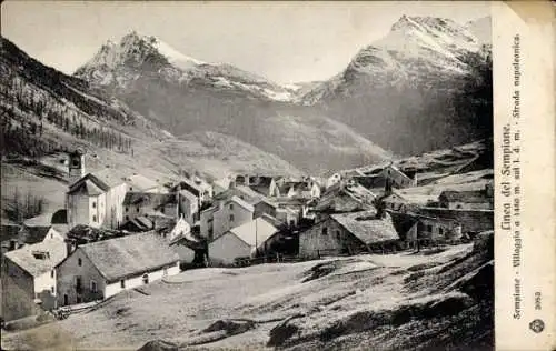 Ak Sempione Piemonte, Strada Napoleonica, Ortschaft mit Landschaftsblick