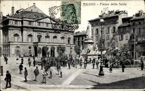 Ak Milano Mailand Lombardia, Piazza della Scala