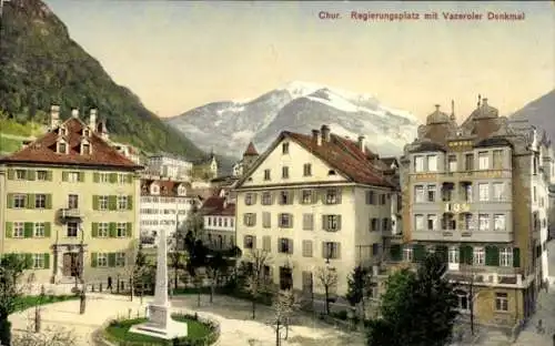 Ak Chur Kanton Graubünden, Regierungsplatz, Vazerol Denkmal