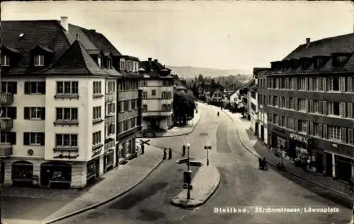 Ak Dietikon Zürich Stadt Schweiz, Zürcherstraße, Löwenplatz