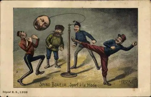 Künstler Ak Spiro-Boxer, Sport à la Mode, Wilhelm II