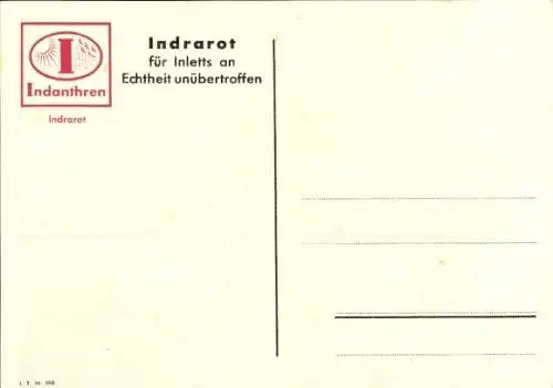 Künstler Ak Frau, Federbetten, Reklame, Indanthren