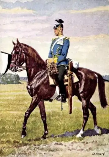 Künstler Ak Merté, Oskar, 3. Garde-Ulanen-Regiment, Friedensstandort Potsdam