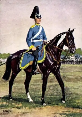 Künstler Ak Merté, Oskar, 1. Schlesisches Dragoner Regiment von Brebow Nr. 4, Aufklärungs Abt. 9