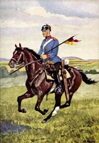 Künstler Ak Merté, Oskar, 1. Badisches Leib-Dragoner-Regiment Nr. 20