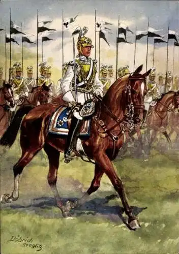 Künstler Ak Döbrich-Steglitz, Garde-Kürassier-Regiment