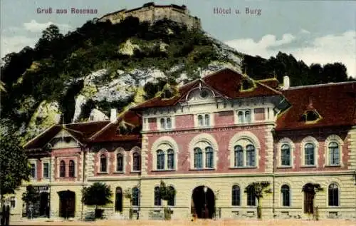 Ak Râșnov Rosenau Rumänien, Hotel, Burg