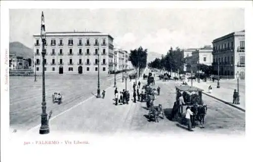 Ak Palermo Sicilia, Via Liberta, Straßenpartie