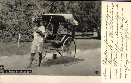 Ak Cape Town, Kapstadt, Südafrika, Eingeborener Jinricksha-Junge