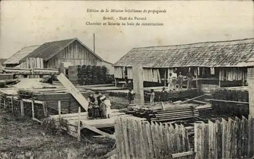 Ak Paraná Brasilien, Chantier et Scierie de bois de construction
