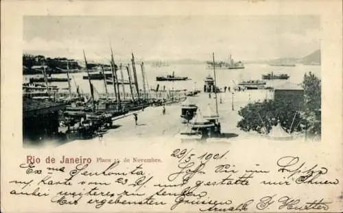 Ak Rio de Janeiro Brasilien, Place 15 de Novembre