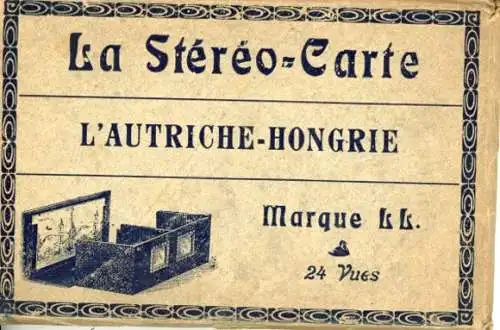 24 alte Stereo Ak Österreich Ungarn, im passenden Heft, diverse Ansichten