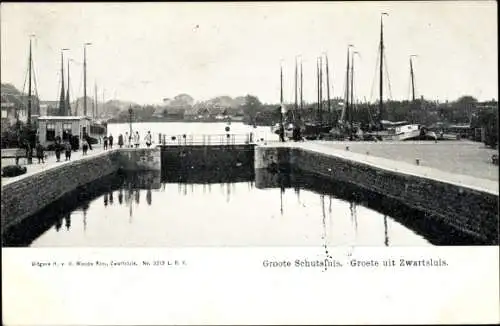 Ak Zwartsluis Overijssel Niederlande, Groote Schutsluis