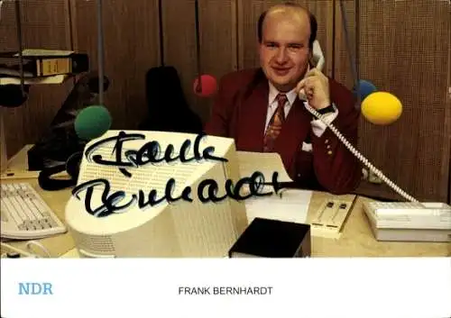 Ak Schauspieler Frank Bernhardt, Portrait, Autogramm, NDR, Telefon, PC