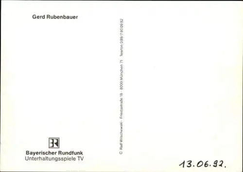 Ak Schauspieler Gerd Rubenbauer, Portrait, Autogramm, Gaudi Max