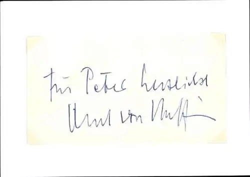 Ak Schauspieler Kurt von Ruffin, Autogramm