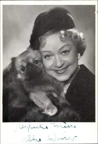 Ak Schauspielerin Grethe Weiser, Portrait, Autogramm, Hund