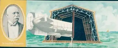 Mechanische Ak Graf Zeppelin, Luftschiff, Luftschiffhalle, Trümmer nach der Katastrophe
