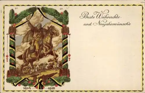 Ak Kuk Armee 1914-1916, Kavallerie, Beste Weihnachts- und Neujahrswünsche