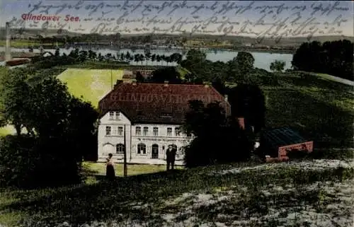 Ak Glindow Werder an der Havel, Alpenrestaurant, See
