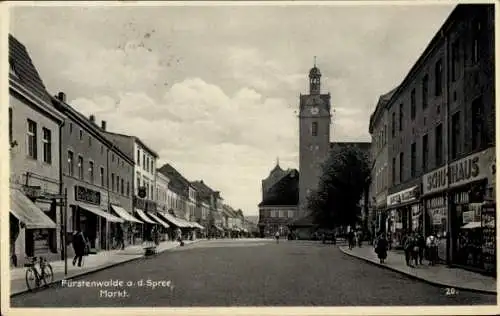 Ak Fürstenwalde an der Spree, Markt, Geschäfte