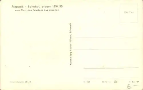 Ak Pritzwalk in der Prignitz, Bahnhof, Blick vom Platz des Friedens