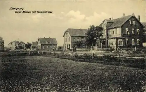 Ak Nordseebad Langeoog Ostfriesland, Hotel Meinen, Hospizstraße