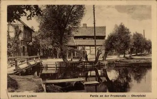 Ak Lychen in der Uckermark, Promenade, Oberpfuhl