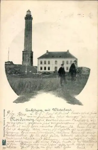 Ak Nordseebad Norderney Ostfriesland, Leuchtturm, Wärterhaus