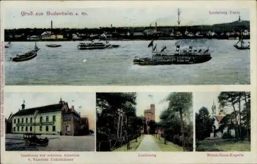 Ak Budenheim am Rhein, Lenneberg, Kapelle, Gasthaus zur schönen Aussicht