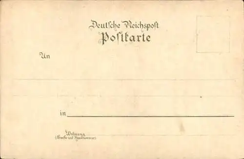 Litho Uelzen in Niedersachsen, Gesamtansicht, Bahnhof, Rathaus, Kirche, Kaiserliches Postamt