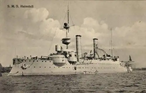 Ak Deutsches Kriegsschiff, SMS Heimdall, Küstenpanzerschiff, Kaiserliche Marine