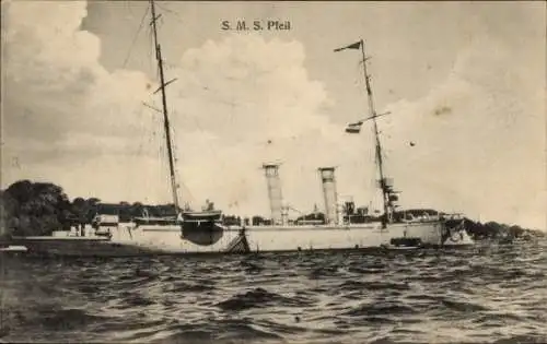 Ak Deutsches Kriegsschiff, SMS Pfeil, Kaiserliche Marine