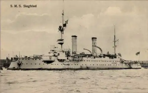 Ak Deutsches Kriegsschiff, SMS Siegfried, Panzerschiff, Kaiserliche Marine