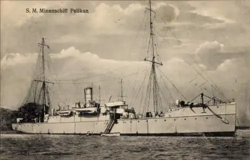 Ak Deutsches Kriegsschiff, S.M. Minenschiff Pelikan, Kaiserliche Marine