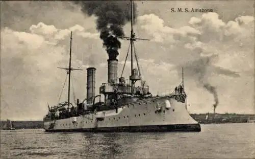 Ak Deutsches Kriegsschiff, SMS Amazone, Kleiner Kreuzer