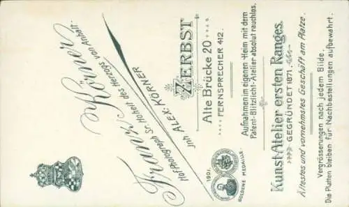 Studentika Foto Zerbst in Anhalt, Student in Verbindungskleidung