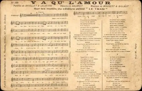 Lied Ak Va Qu' l'Amour, Briollet, Lelievre, Mougeot, Billaut