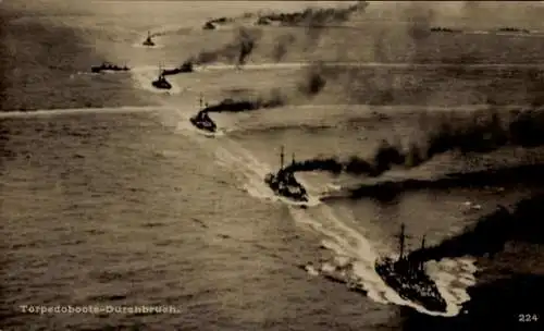 Ak Deutsche Kriegsschiffe im Geschwader, Torpedoboots Durchbruch