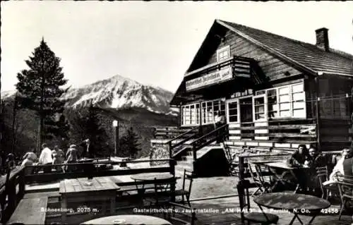 Ak Pernitz Niederösterreich, Gastwirtschaft und Jausenstation Am Hals, Schneeberg