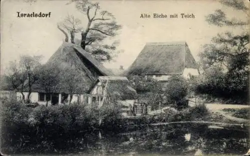 Ak Israelsdorf Sankt Gertrud Hansestadt Lübeck, Alte Eiche, Teich