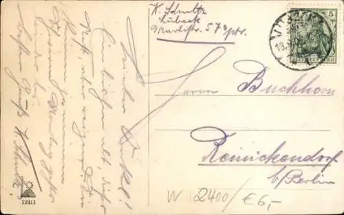 Ak Israelsdorf Sankt Gertrud Hansestadt Lübeck, Alte Eiche, Teich